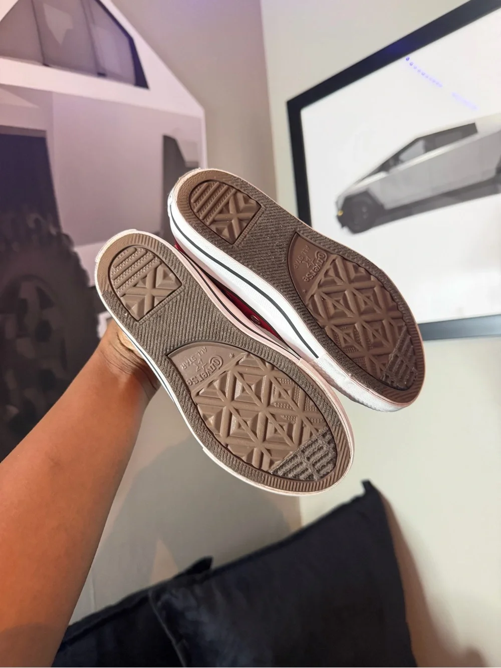 Converse Kids Low Top Canvas Sneakers in Red with White Accents